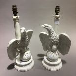 A pair of Italian pottery lamp bases,