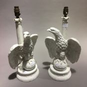 A pair of Italian pottery lamp bases,