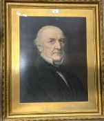 An overpainted photograph of William Gladstone