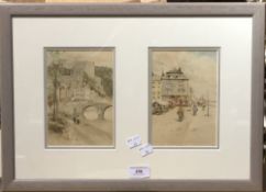 A pair of framed Belgian scenes,