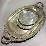 A quantity of silver plated trays