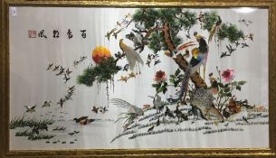 A Chinese silk panel