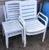 A quantity of plastic garden furniture