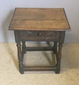 An 18th century and later oak side table