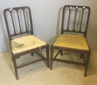 A pair of 19th century mahogany framed side chairs