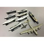 A quantity of model aeroplanes and boats