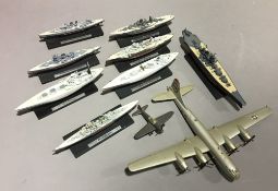 A quantity of model aeroplanes and boats