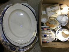 A quantity of ceramics and glass, including meat plates, etc.