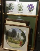 A quantity of needlework pictures