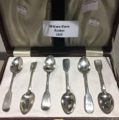 Six Georgian Fiddle pattern teaspoons by William Eaton, London,