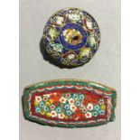 Two micro mosaic brooches
