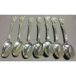 Seven American silver teaspoons,