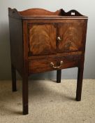 A George III mahogany bedside commode stand