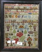 A 19th century needlework sampler,