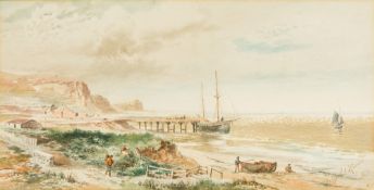 LEOPOLD RIVERS (1850-1905) British The Yorkshire Coast Near Whitby Watercolour, signed,