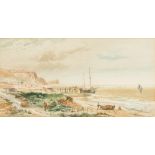 LEOPOLD RIVERS (1850-1905) British The Yorkshire Coast Near Whitby Watercolour, signed,