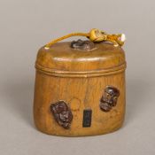 A Japanese Meiji period wooden inro Of single lidded section form,