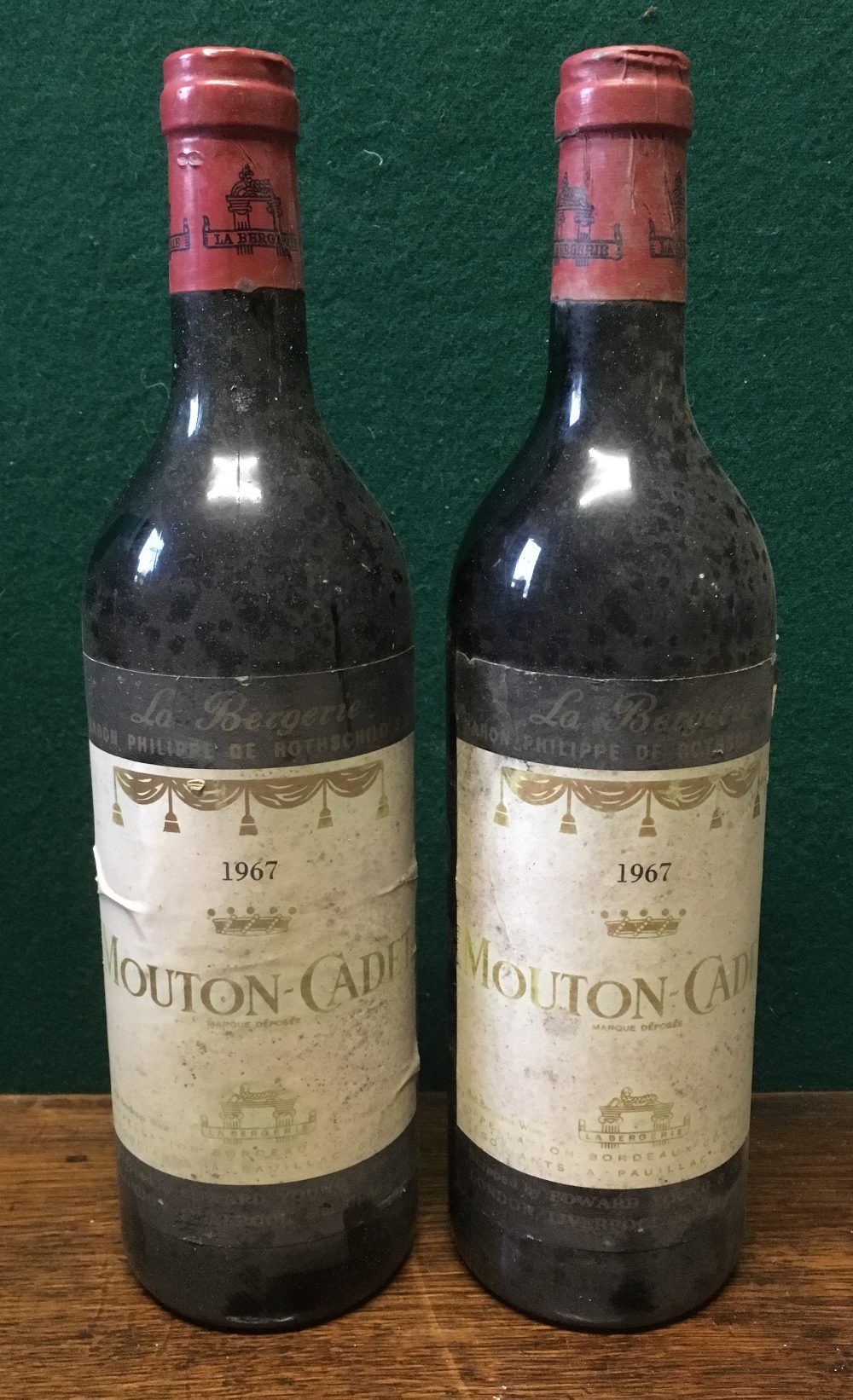 Baron Philippe de Rothschild Mouton-Cadet 1967 Two bottles.