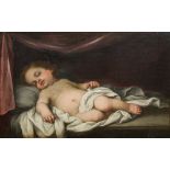 ITALIAN SCHOOL (18th/19th century) Sleeping Putto Oil on canvas, framed. 75.5 x 48 cm.