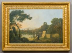 RICHARD WILSON (1713-1782) British Italianate Landscape With Figures Oil on canvas,