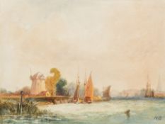 HENRY BRIGHT (1810-1873) British Shipping Scene Watercolour, signed with initials,