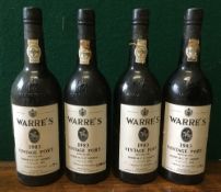 Warre's 1983 Vintage Port Four bottles.