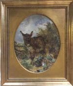 WILLIAM HUGGINS (1820-1884) British Best of Friends Oil on board, framed. 38.5 x 48.5 cm.