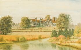 ALFRED SALE WATSON (late 19th/early 20th century) British Bramhall Hall, Cheshire Watercolour,