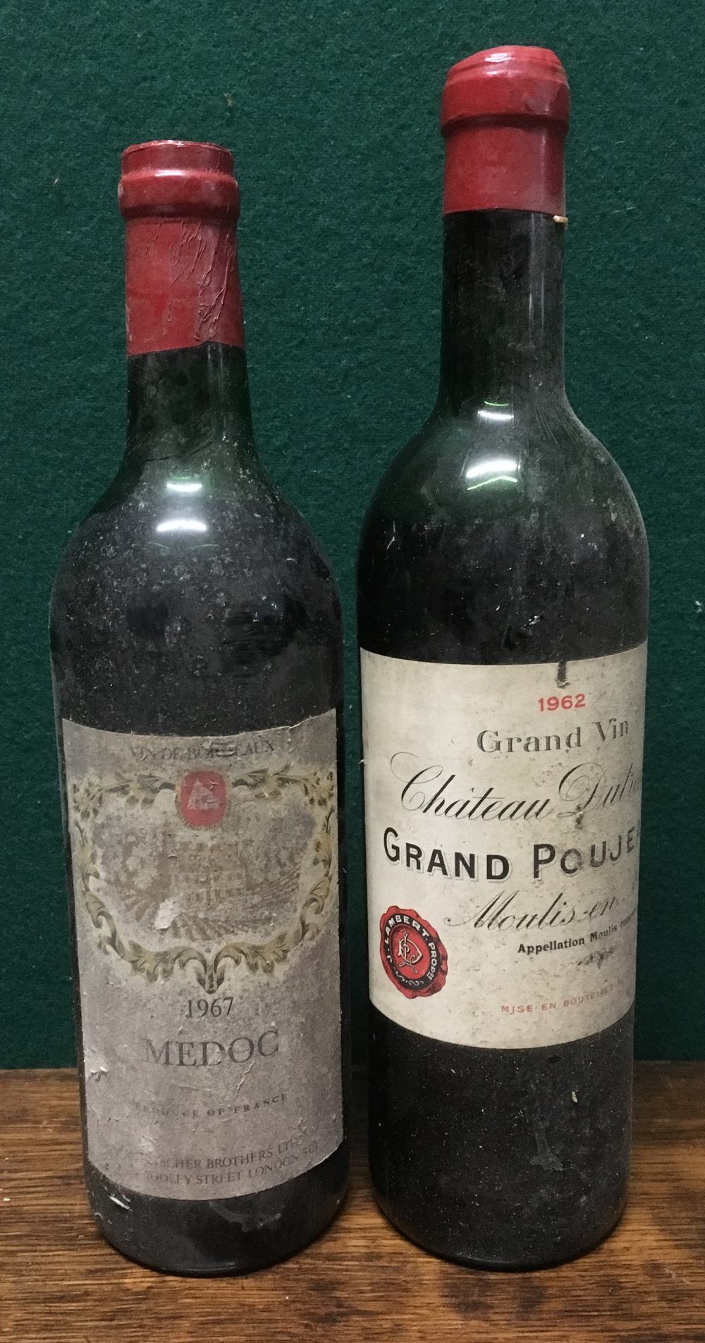 Chateau Dutruch Grand Poujeaux 1962 Single bottle; together with Medoc 1967, single bottle.