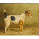 After THOMAS BLINKS (1853-1912) British Terrier Oil on board, bears signature, framed. 29 x 24 cm.
