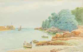 WILLIAM EDWARDS CROXFORD (1852-1926) British West Country Bay Watercolour heightened with