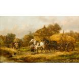 ALEXIS DE LEEUW (1822-1900) Belgium Bringing in the Hay Oil on canvas, signed,