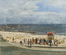 CAMPBELL ARCHIBALD MELLON (1878-1955) British (AR) Punch and Judy on Gorleston Beach Oil on canvas,