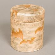 A Chinese porcelain pot and cover Of circular section,