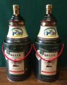 Bell's Extra Special Scotch Whisky In fine porcelain decanter, Christmas 1990, two bottles,