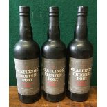 Peatlings Crusted Port Bottled 1988 Three bottles.