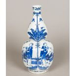 A 19th century Chinese blue and white porcelain vase Of double gourd form,