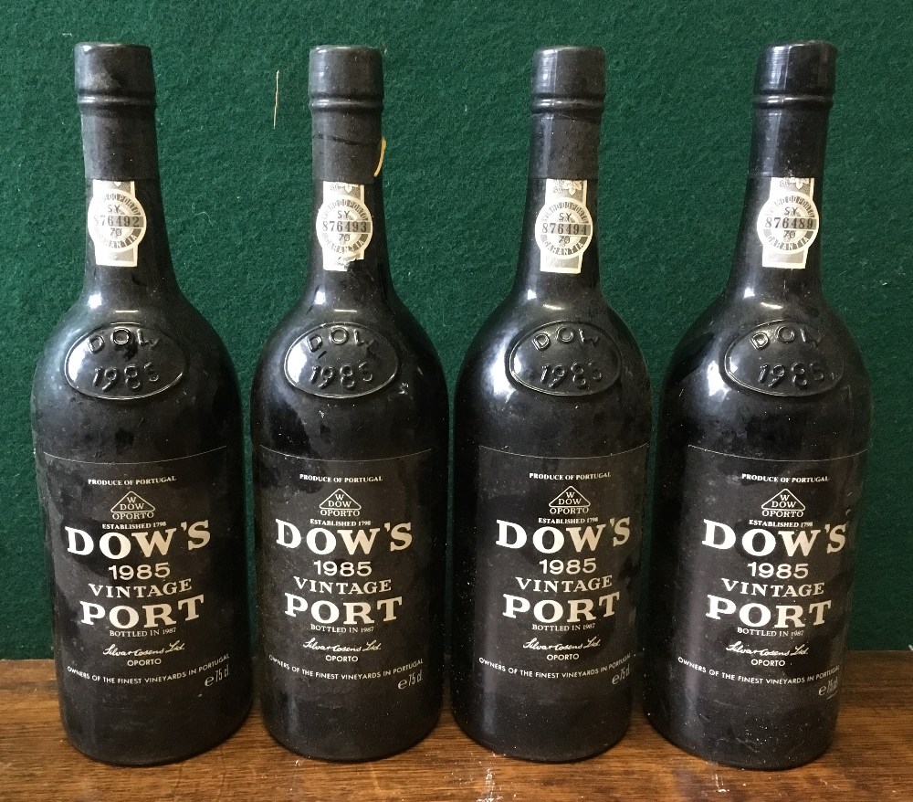 Dow's 1985 Vintage Port Four bottles.