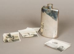A George VI silver hip flask, hallmarked Sheffield 1945,