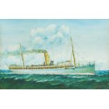 ENGLISH SCHOOL (early 20th century) Steamer Plassy; together with another Oils on canvas,