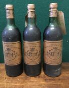 Chateau La Tour Vedrines Grand Vin de Bordeaux 1977 Three bottles.