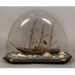 A Scratch Built model of a three masted sailing ship, The Georgette,