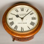A Victorian mahogany cased fusee dial clock The white dial with Roman numerals inscribed D C Cooper,