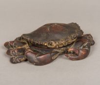 A Chinese pottery brush wash and cover Modelled as a crab. 19 cm wide.