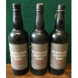 Peatlings Crusted Port Bottled 1988 and 1989 Three bottles.