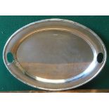 A large George V silver tray, hallmarked Sheffield 1917, maker's mark of Walker & Hall 56.5 cm wide.