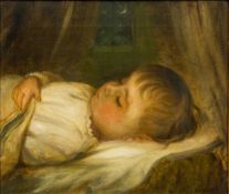 FREDERIC PARSONS SHUCKARD (1844-1926) British George Aged 2 1/2 Asleep Oil on canvas,
