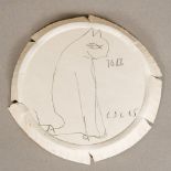 Attributed to LAWRENCE STEPHEN LOWRY (1887-1976) British (AR) Cat Pencil on cardboard Kraft Cheese