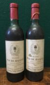 Chateau Pas de Rauzan Bordeaux Superieur 1972 Two bottles.