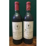 Chateau Pas de Rauzan Bordeaux Superieur 1972 Two bottles.